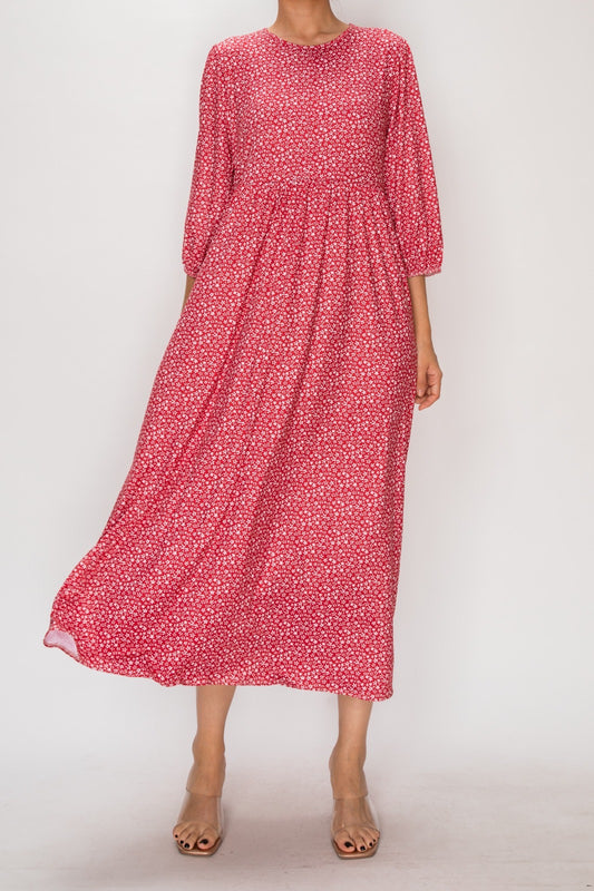 Holland Red Floral Dress