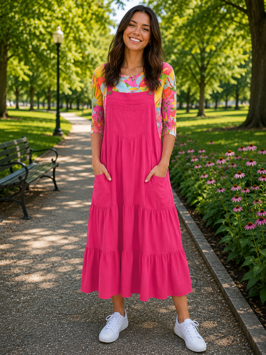 Olive-Overall Jumper Dress