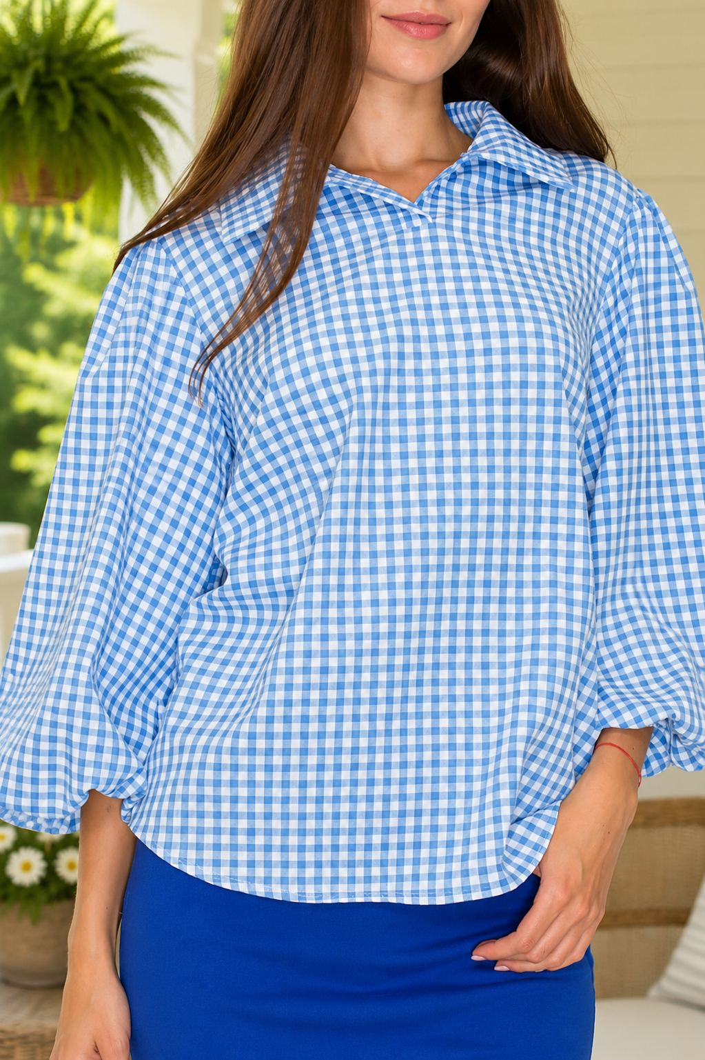 Royal Blue Gingham Tunic