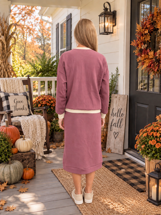 Kennedy Mulberry & Cream Skirt