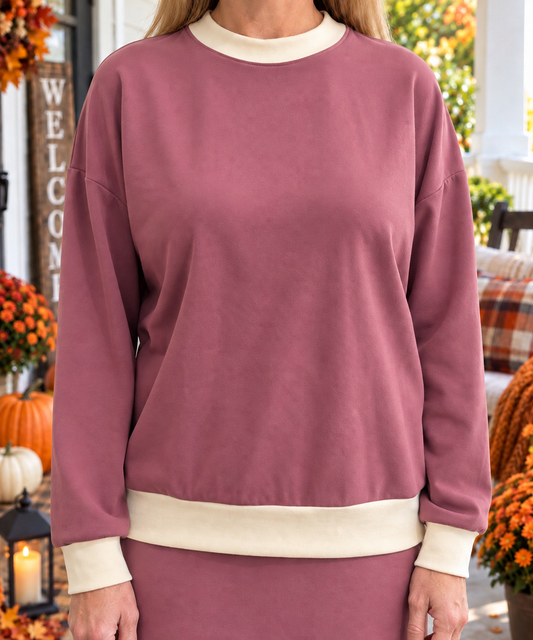 Kennedy Mulberry & Cream Sweatshirt