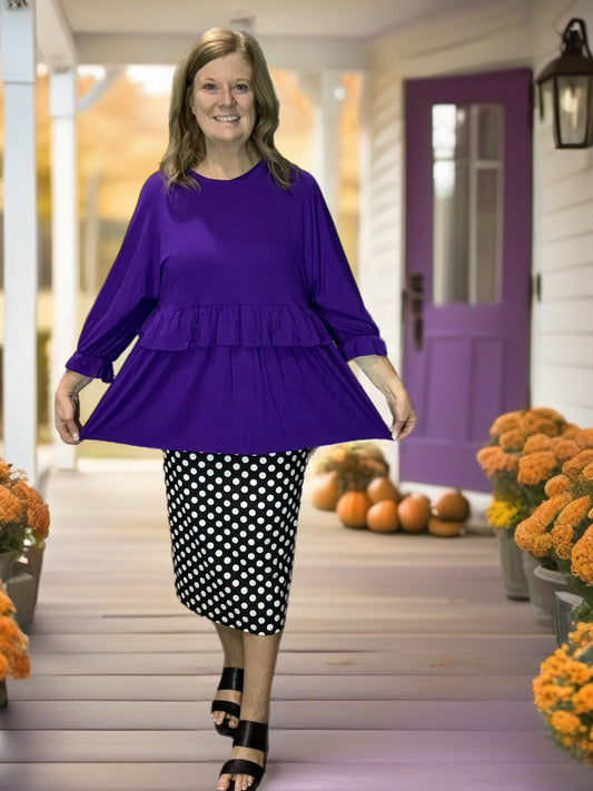 Purple Baby Doll Tiered Tunic