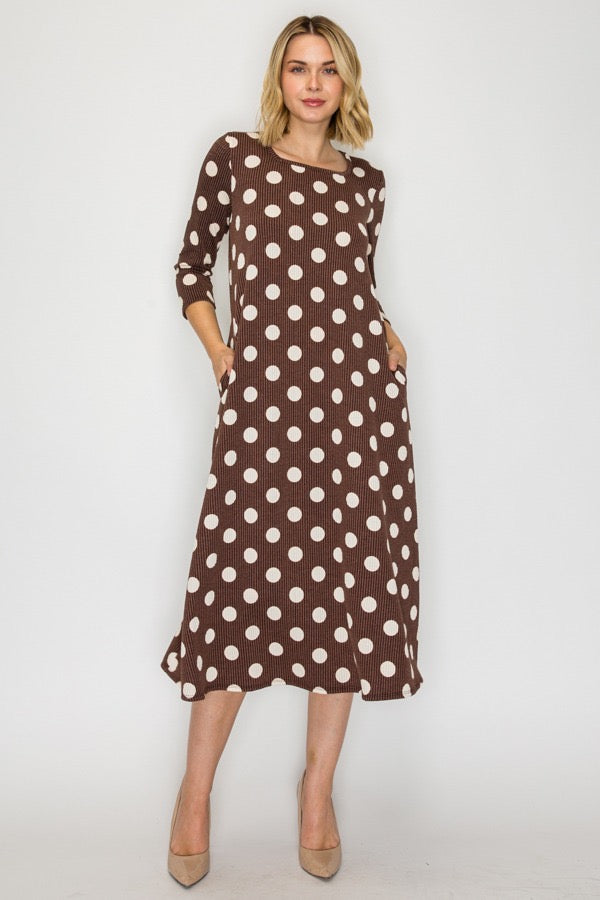Brown Polka Dot Dress