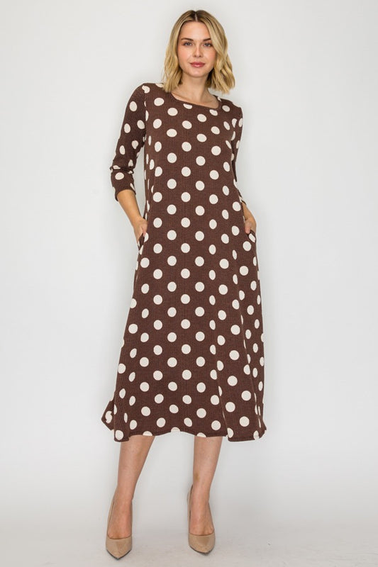 Brown Polka Dot Dress