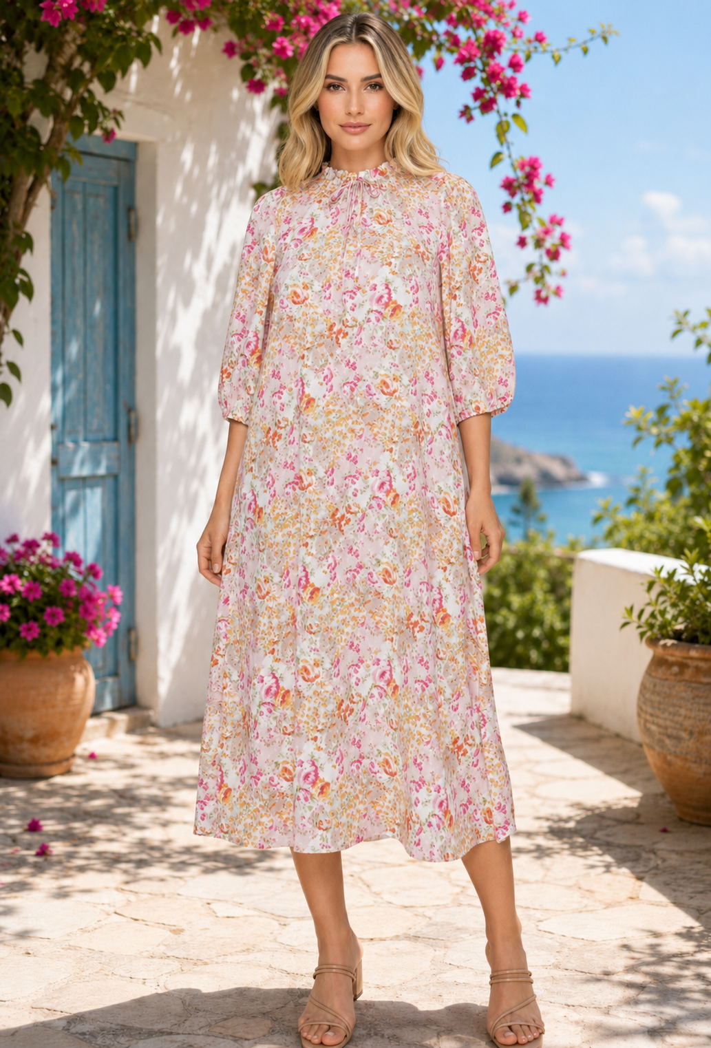 Emma Floral Patchwork Dress-2 Colors
