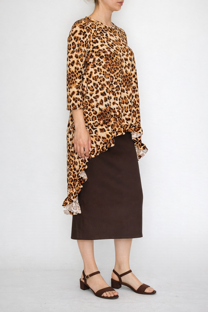 Sarah Leopard with sparkles Hi Low Tunic