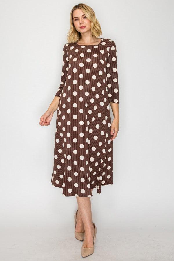 Brown Polka Dot Dress