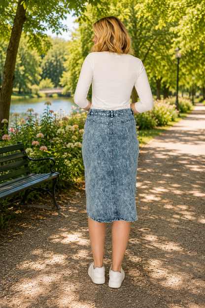 Stonewashed Denim Skirt