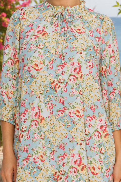 Emma Floral Patchwork Dress-2 Colors