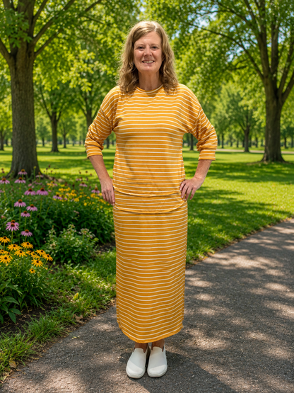 Striped Skirt Set-2 Colors