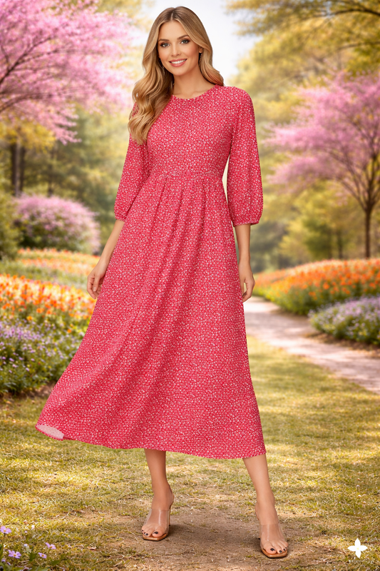 Holland Red Floral Dress