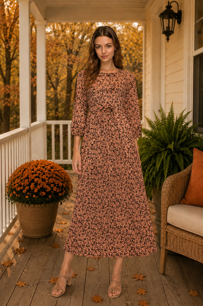 Crystal Fall Leopard Dress-2 Colors