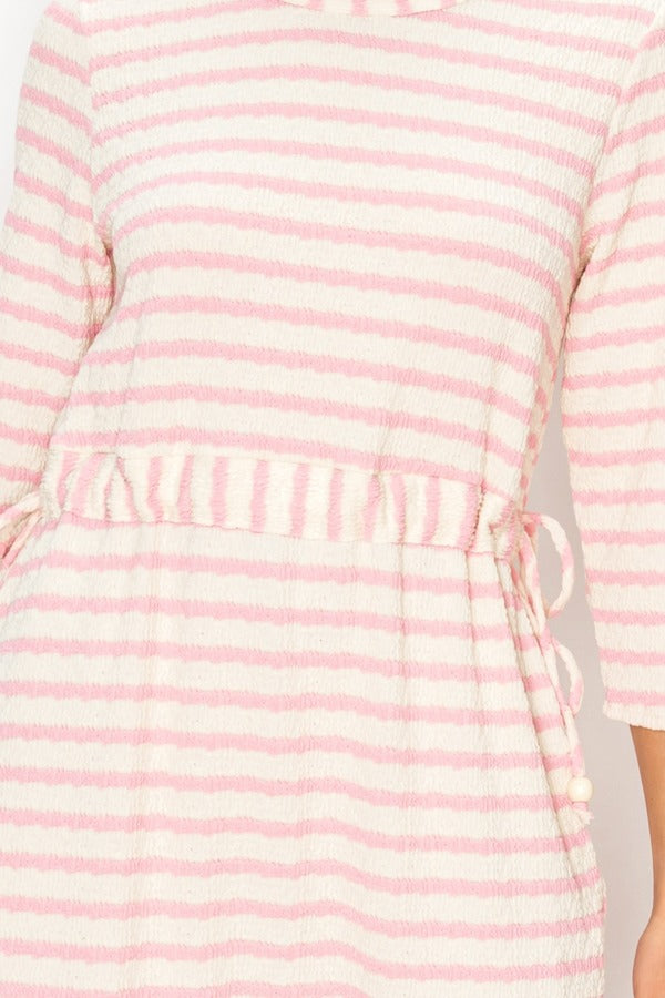 Emily-Striped Adjustable Waist Dress