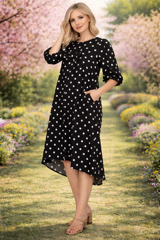 Polka Dot Hi Low Dress