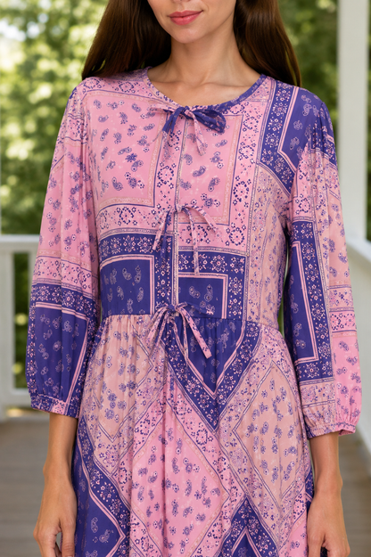 Crystal Pink & Purple Patchwork Dress