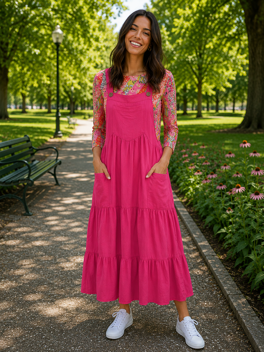 Olive-Overall Jumper Dress