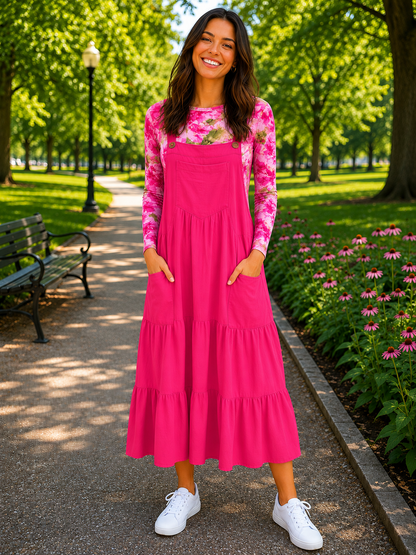 Olive-Overall Jumper Dress