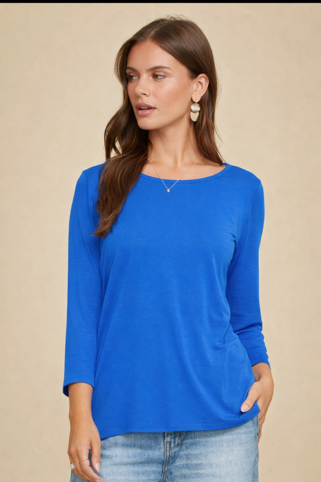 Sally 3/4 Sleeve Basic Top