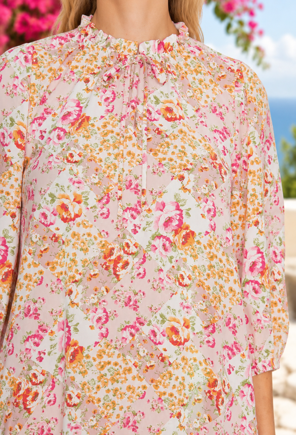 Emma Floral Patchwork Dress-2 Colors
