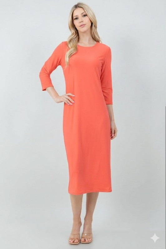 Layering Dress-3/4 Sleeve-9 Colors