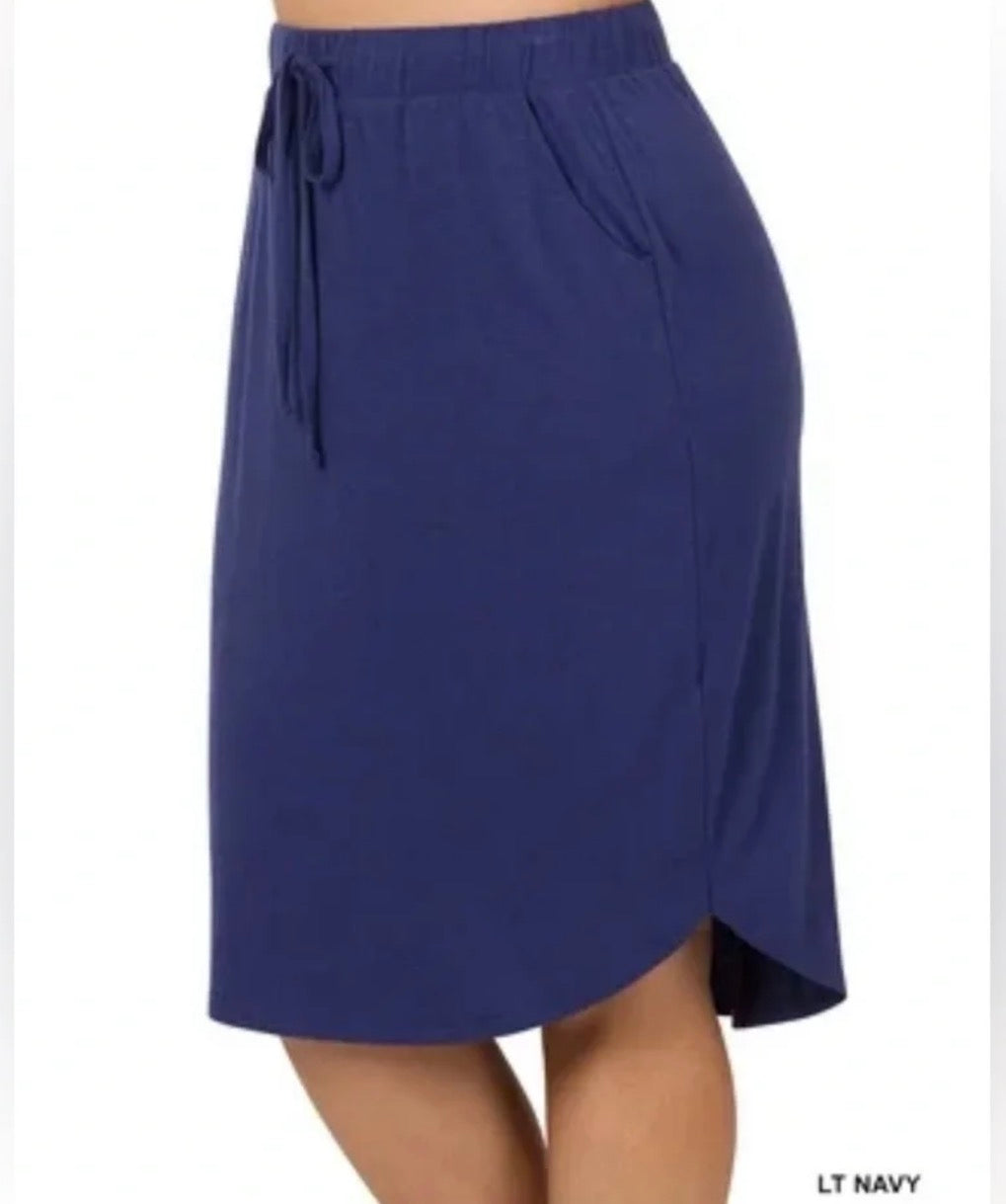 Zenana Tulip Hem Skirt-Final Sale