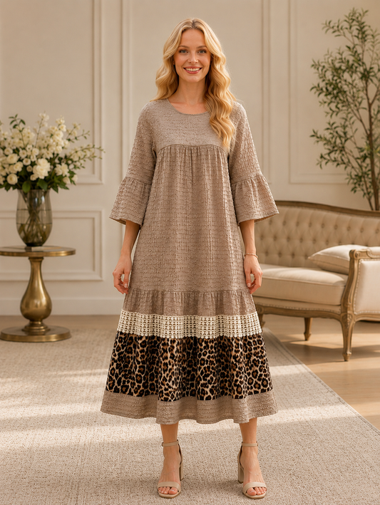 Keeley Tan Leopard Dress