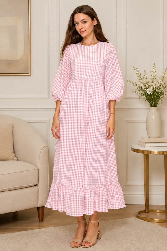 Pink Gingham Dress