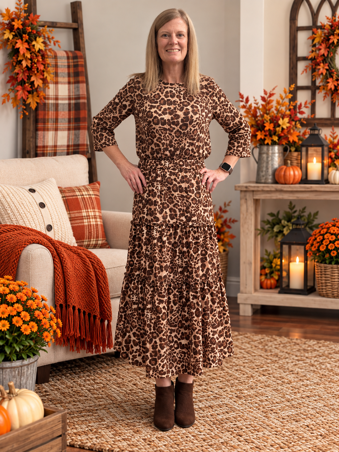 Liza Leopard Skirt Set