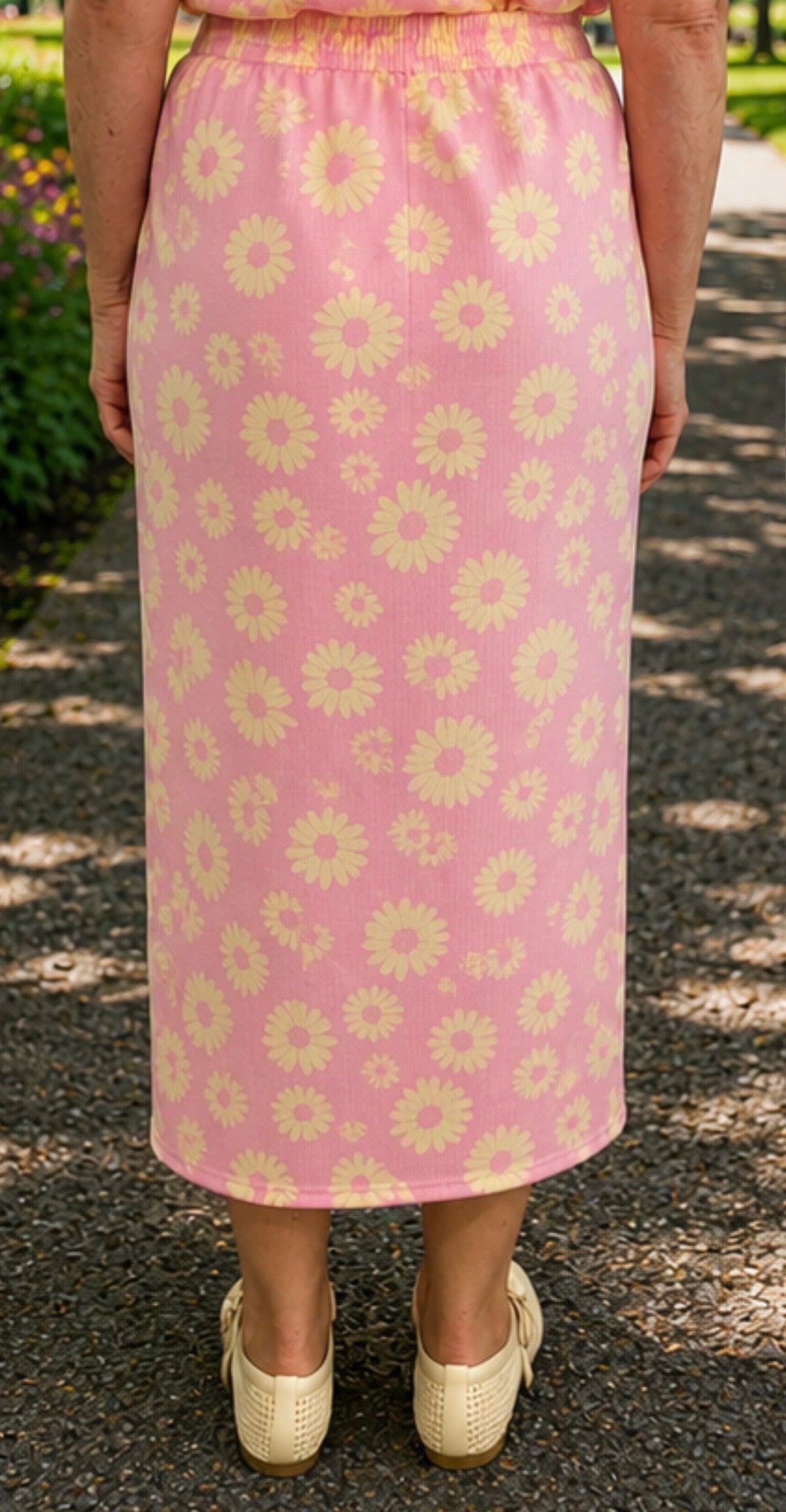Pink/Yellow Floral Skirt Set
