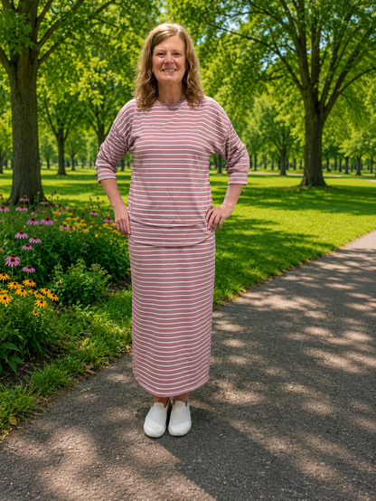 Striped Skirt Set-2 Colors