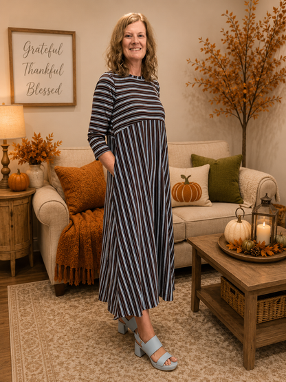 Haley-Striped Dress