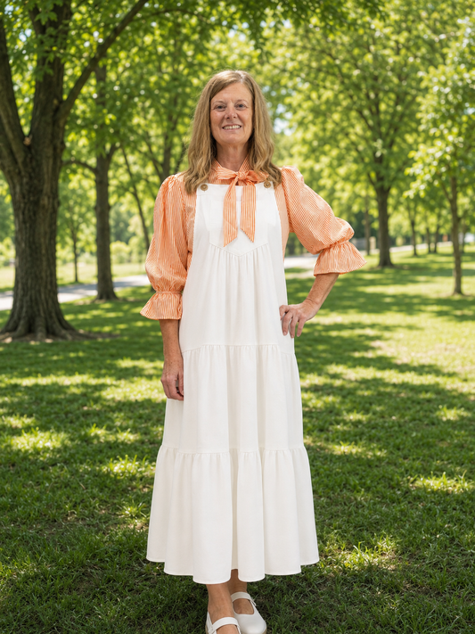 Olive-Overall Jumper Dress-Ivory