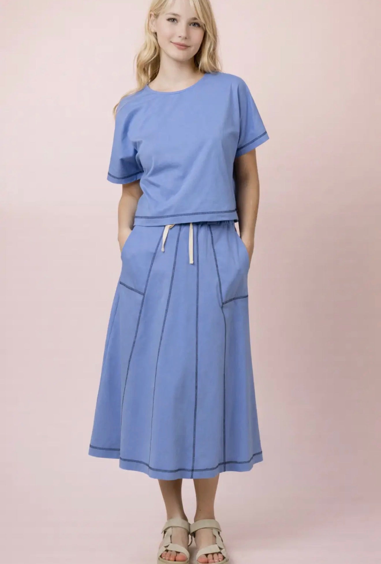 Ella-Skirt Set-Blue