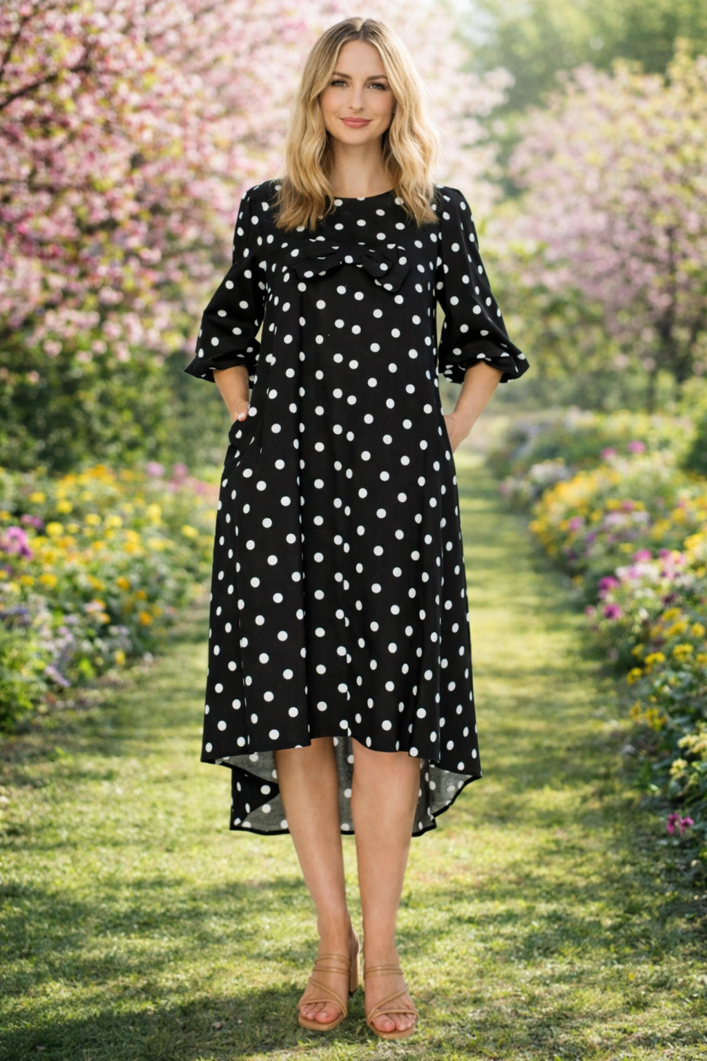 Polka Dot Hi Low Dress