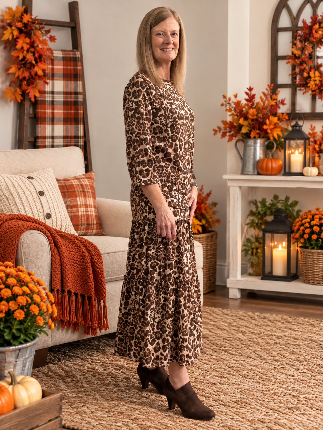 Liza Leopard Skirt Set