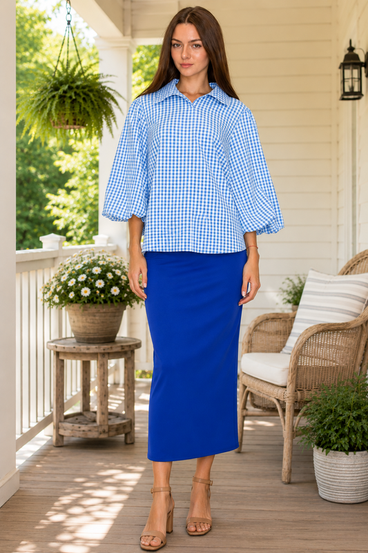 Royal Blue Gingham Tunic