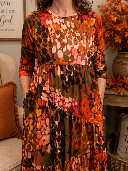 Addy-Midi Fall Muti Color Dress