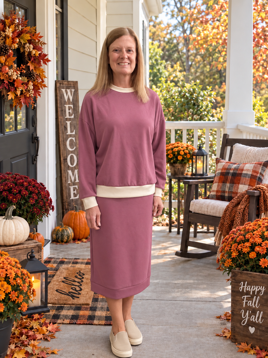 Kennedy Mulberry & Cream Skirt