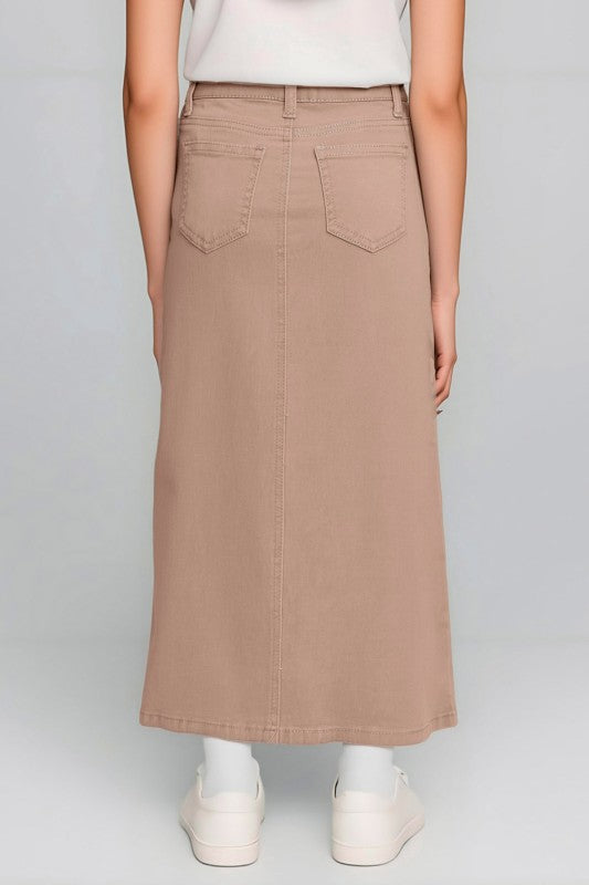 Kids Long Khaki Skirt