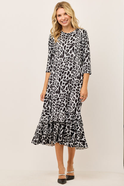 Leopard Ruffle Dress-2 colors