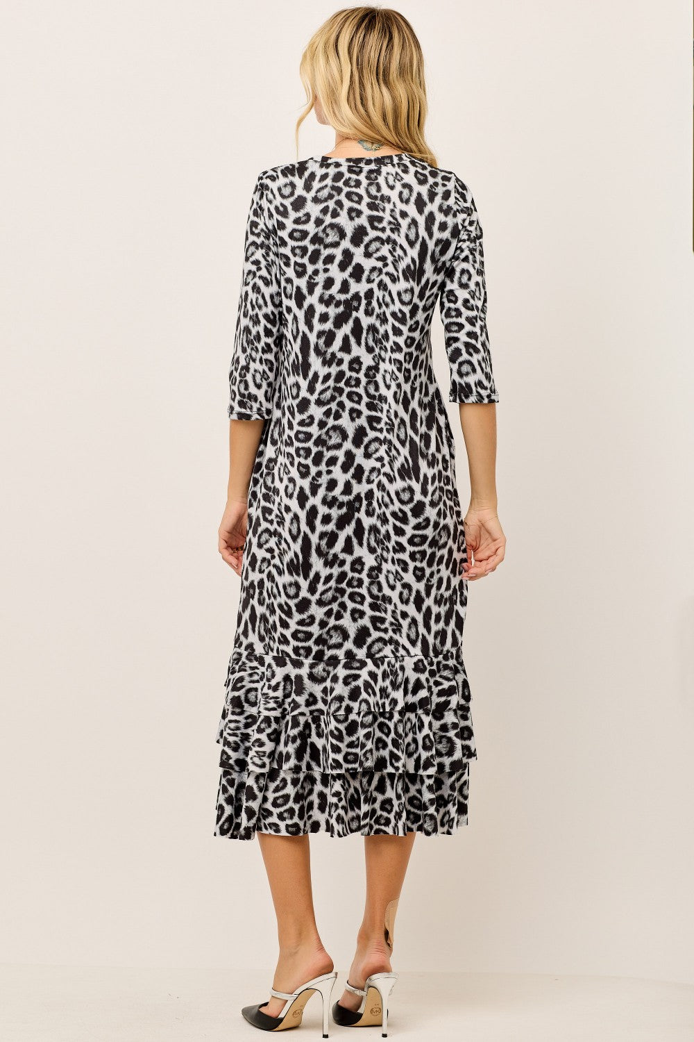 Leopard Ruffle Dress-2 colors