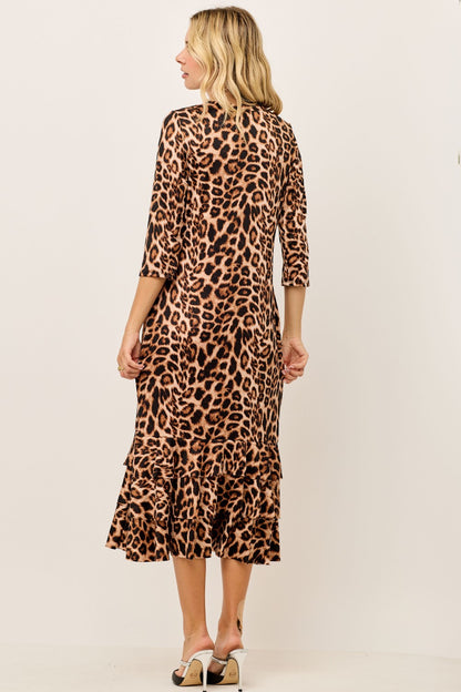 Leopard Ruffle Dress-2 colors