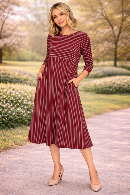 Haley-Striped Dress-6 Colors