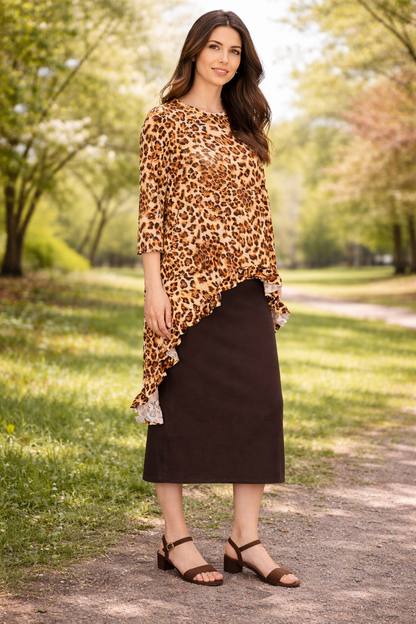 Sarah Leopard with sparkles Hi Low Tunic