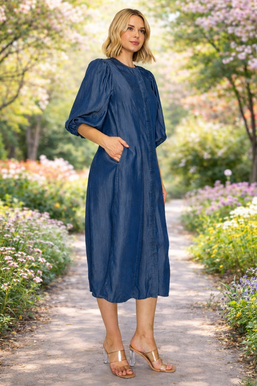 Chambray Denim Dress￼