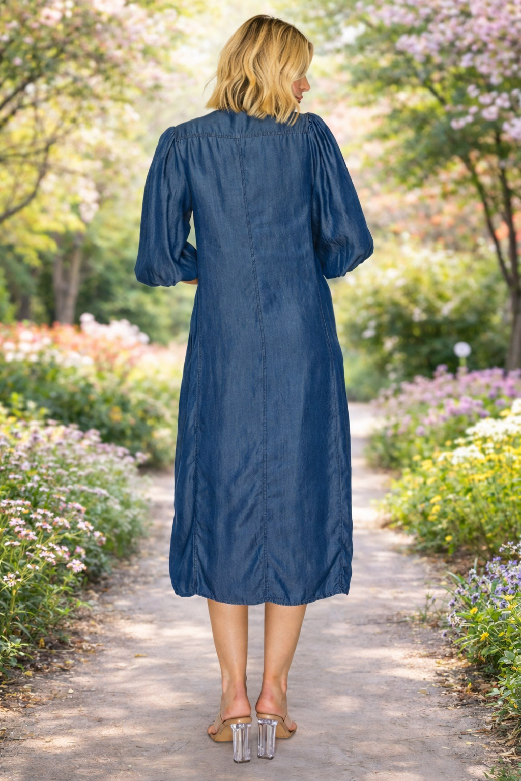 Chambray Denim Dress￼