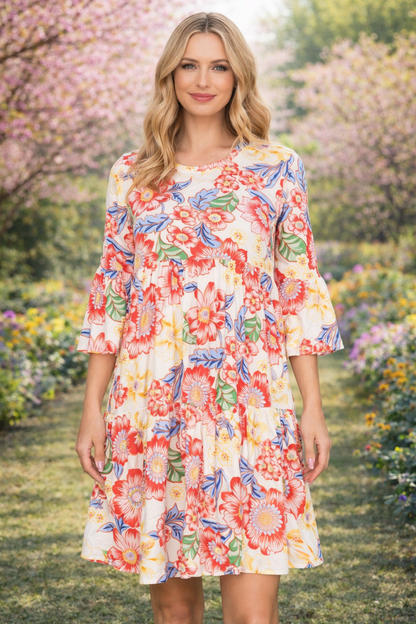 Multi Floral Tunic Dress