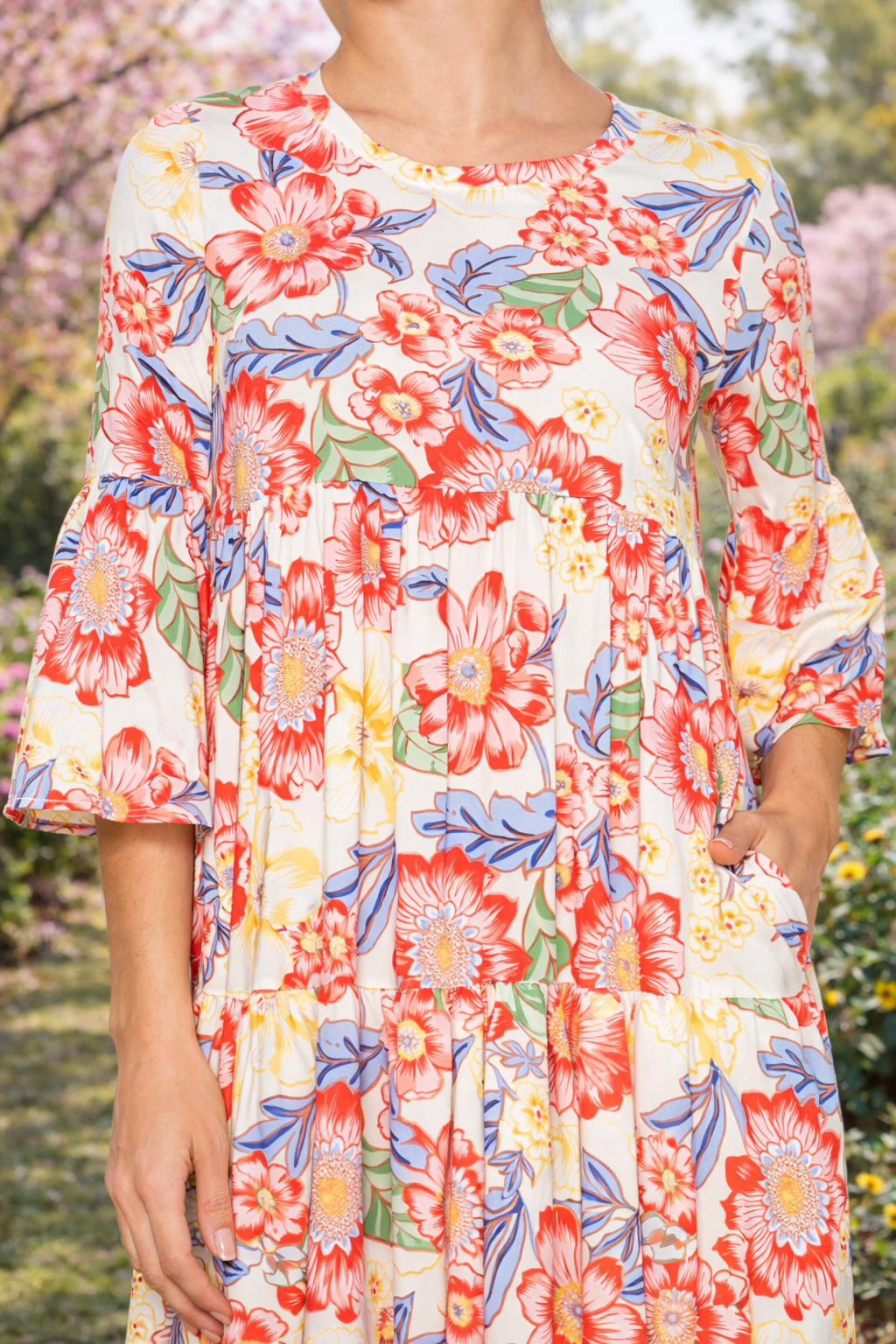 Multi Floral Tunic Dress