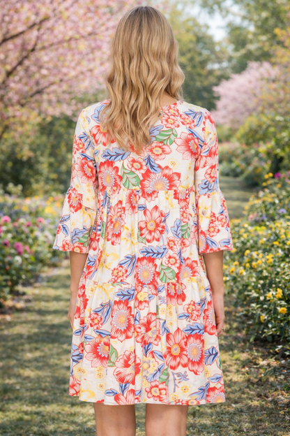 Multi Floral Tunic Dress