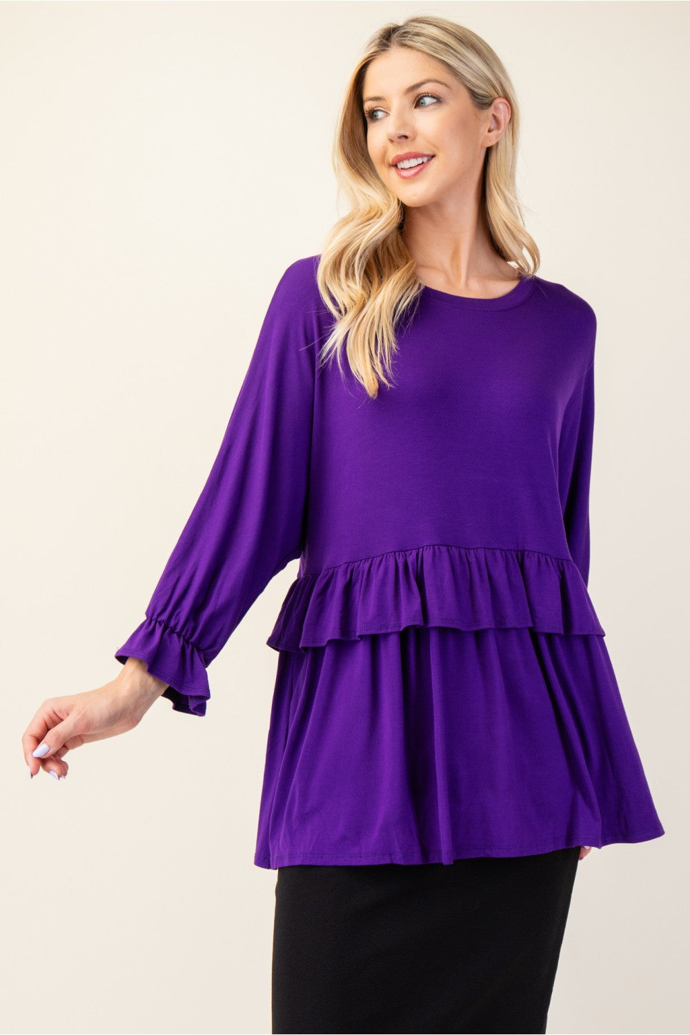 Purple Baby Doll Tiered Tunic